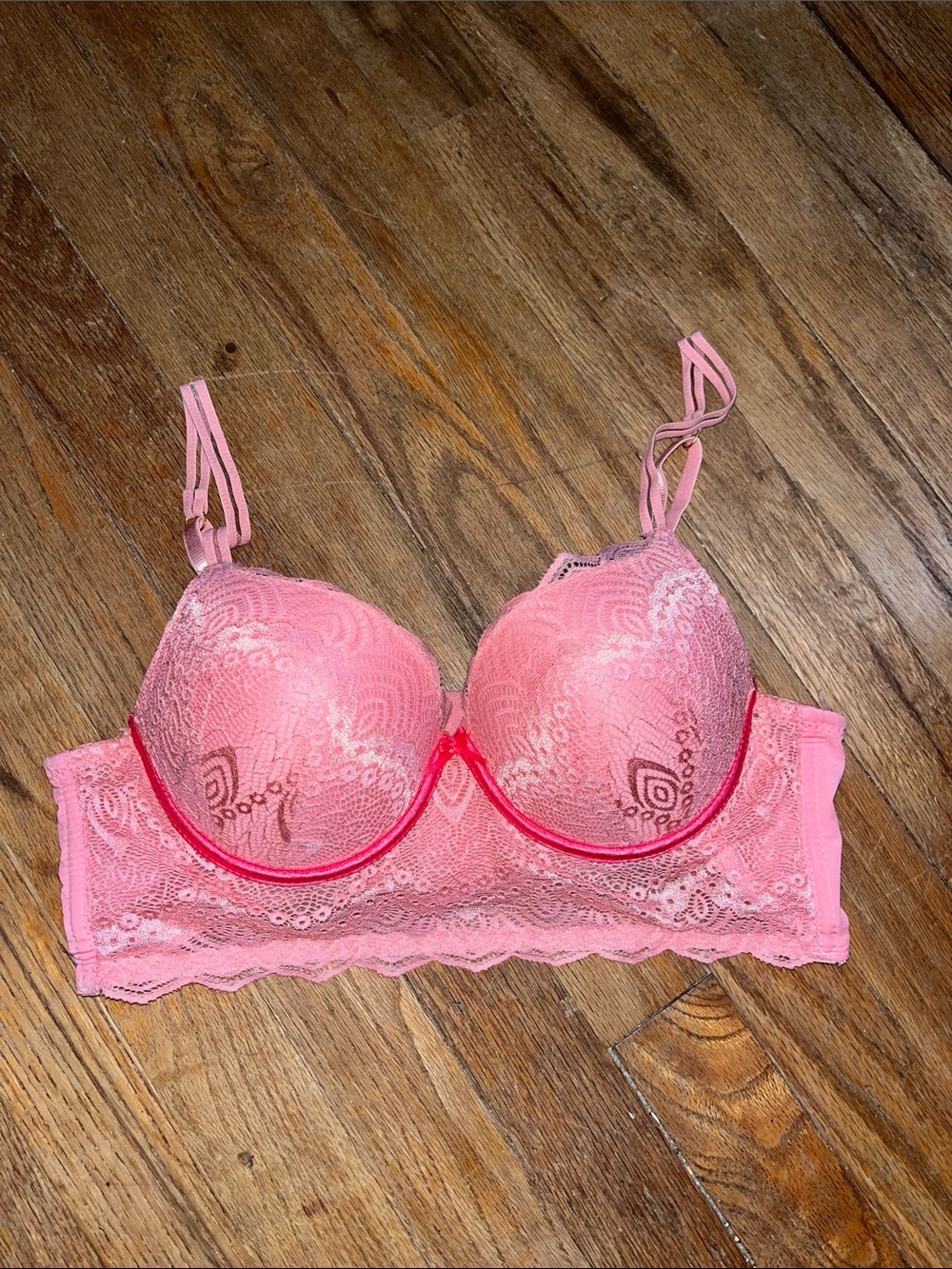 Pink longline bra top crop top